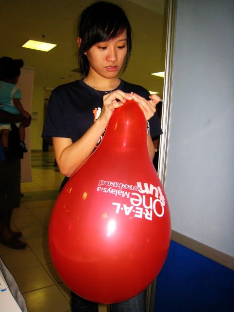 balloon blowing character