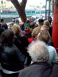 SFIFF Audience, 04.22.2012 Audience for How to Survive at Plague, waiting to re-enter Kabuki Theater after being evacuated due to a fire alarm.