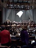 Davies Hall, 06.22.2012 Stage set for Bartok's Duke Bluebeard's Castle in subscription performance by San Francisco Symphony.