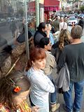 SF Silent Film Festival, 07.15.2012 Audience waiting to get into Castro Theatre for SF Silent Film Festival.