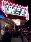 Lawrence of Arabia, 12.30.2012 Marquee for 50th anniversary restoration of Lawrence of Arabia at the Castro Theatre.