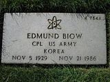 Edmund Biow tombstone