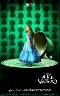 alice in wonderland,tim burton,movie poster,johnny depp