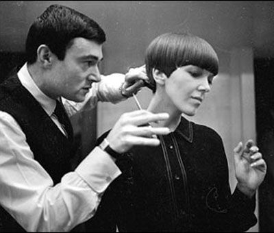 Lower: Mary Quant started out with a standard Page Boy, but as you'll see