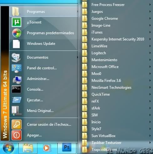 windows 7 menu clasico
