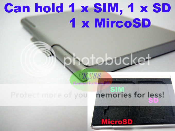 Aluminum Memory Card Holder Case SD MINI MICRO T FLASH  